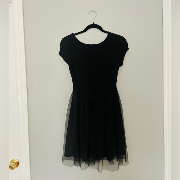 Black Mesh Dress with Glitter Print - Picture 3 of 5